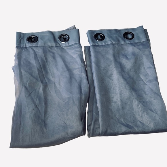 Set of 2 Sheer Gray Silver curtains - Picture 1 of 7